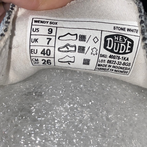 Hey Dude Wendy Women's White Knit Moccasins Stone White Size 9 - Picture 10 of 10